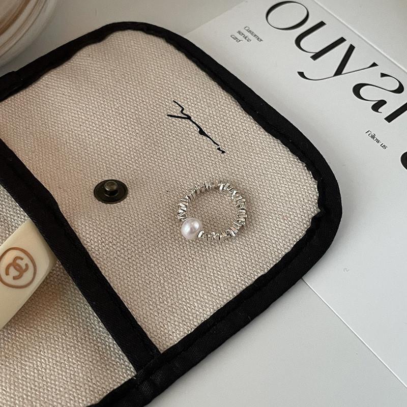 

Вдохновленное корейское стильное жемчужное кольцо для женщин, универсальное регулируемое медное украшение, мода J3281