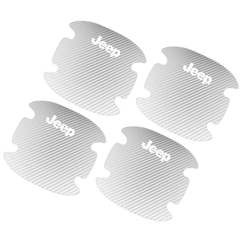 4 Stück Auto Türgriff Schutzaufkleber Emblem Autodekoration Styling für Jeep Compass Gladiator Grand Cherokee Zubehör Renegade Wrangler