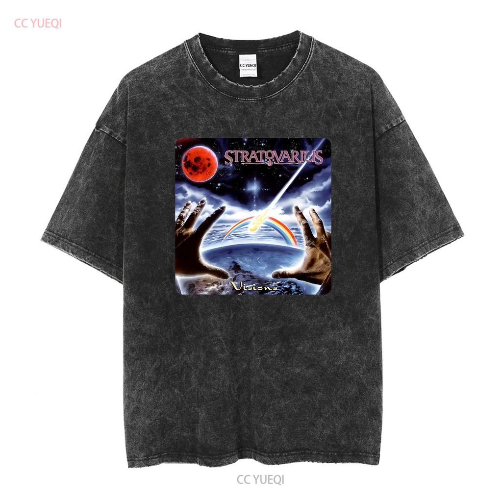 Stratovarius T Shirt Sz L 1997 Power Metal Band Visions Sonata Arctica Helloween Vintage Washed Streetwear Unisex Stretched