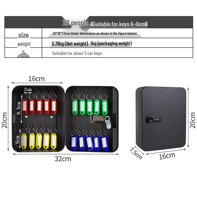 Wall-Mounted Password Key Storage Box