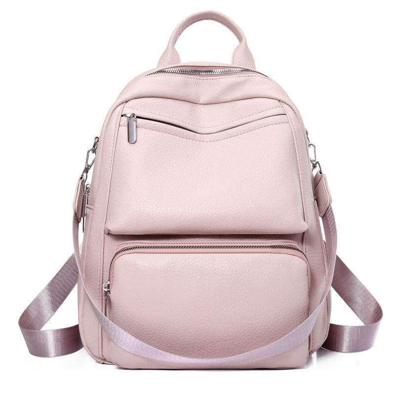 IELGY Solid Color Commuter Backpack, Spring and Summer Fashionable Large-capacity Student Backpack