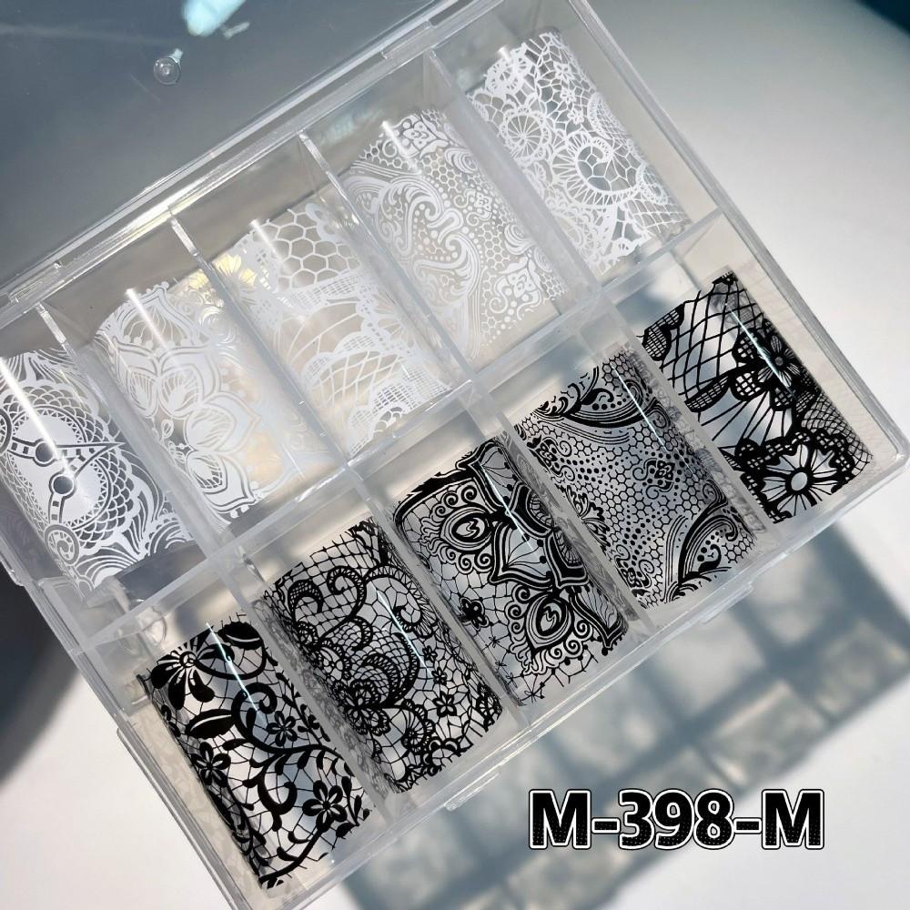 Lace Design Nail Foils Stripe Pattern Black White Nail Art Stickers Sequin Effect Leopard Print Nail Decals Nail Decoration