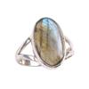 Natural Labradorite Gemstone 925 Solid Sterling Silver Jewelry Ring Size 6 H3L64