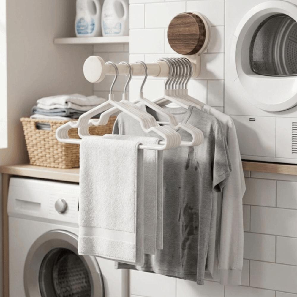 Suction Cup Multi-functional Storage Rack Retractable Telescopic Clothes Rack Home Use
