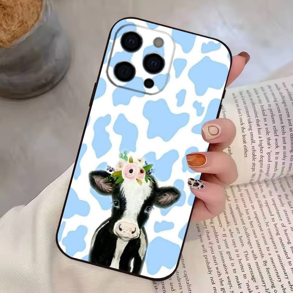 Cartoon C-Cow Cute Phone Case Silicone Soft For IPhone 17 16 15 14 13 12 11 X XR Plus Pro Max Plus