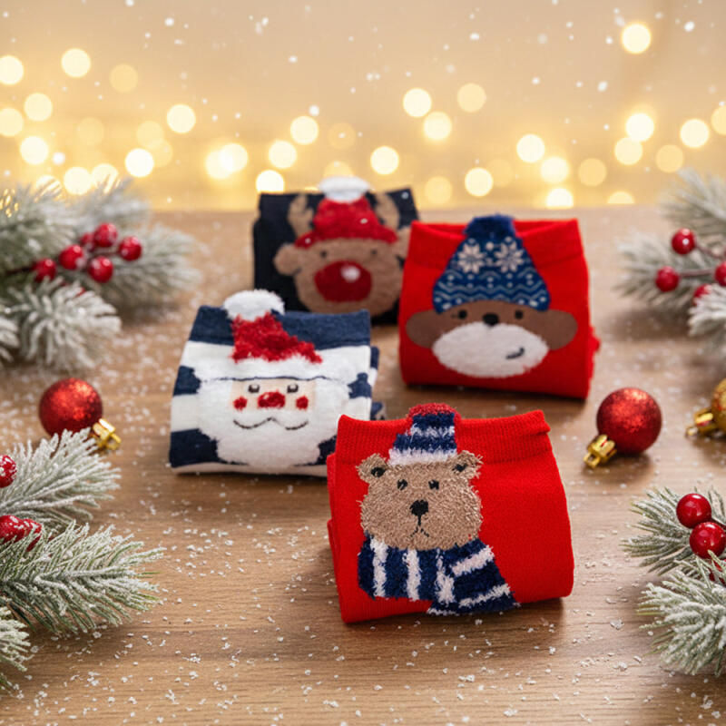 4 Pairs of Sleep Socks Christmas Winter Set