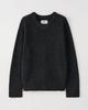 TOFFEE Fuzzy V-Neck Knit (Charcoal)