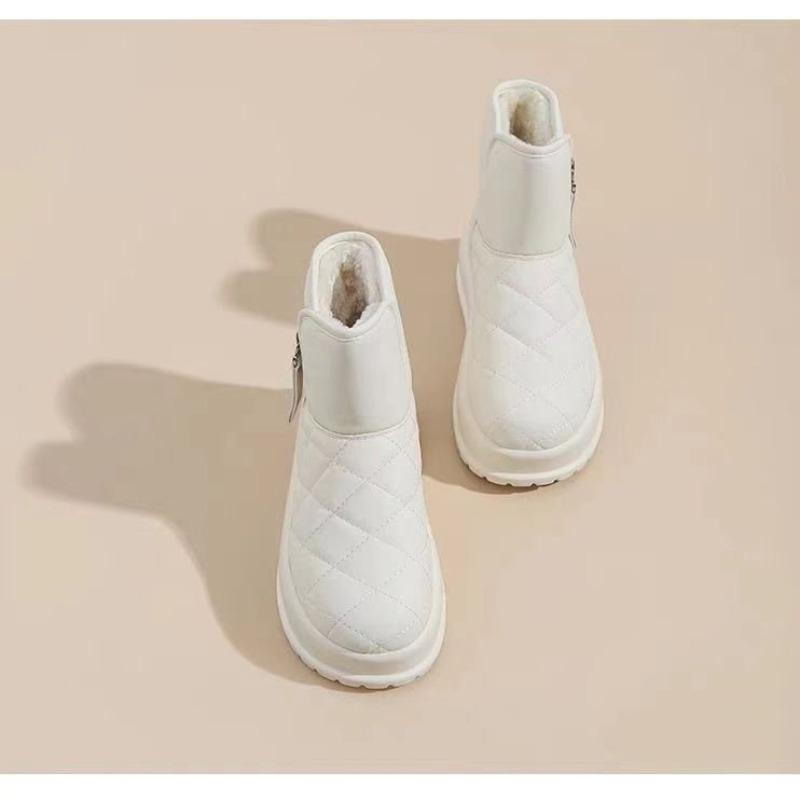 

New Waterproof and Anti-slip Short Boots for Women with Thick Soles, Fleece and Thickened Cotton Shoes 35