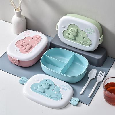 Portapranzo Portatile per Bambini con Scomparto Contenitore per Alimenti Plastica Portatile Picnic Bento Ufficio Cibo Frutta Snack Box Termos Carino