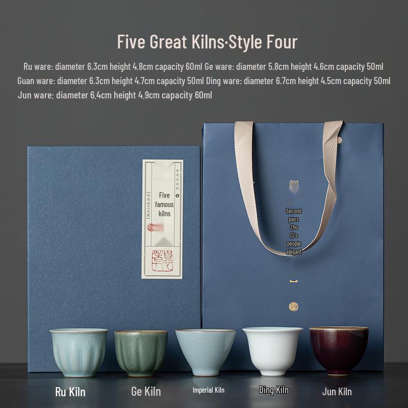 Luxury Ceramic Tea Set: Mixed & Matched Teacups and Bowls Gift Box