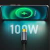 CABLECC 10Gbps 100W Data Reversible Male to Male USB Cable 90 Degree Angle Low Profile 200cm for Laptop Phone Type-C USB-C 3.1