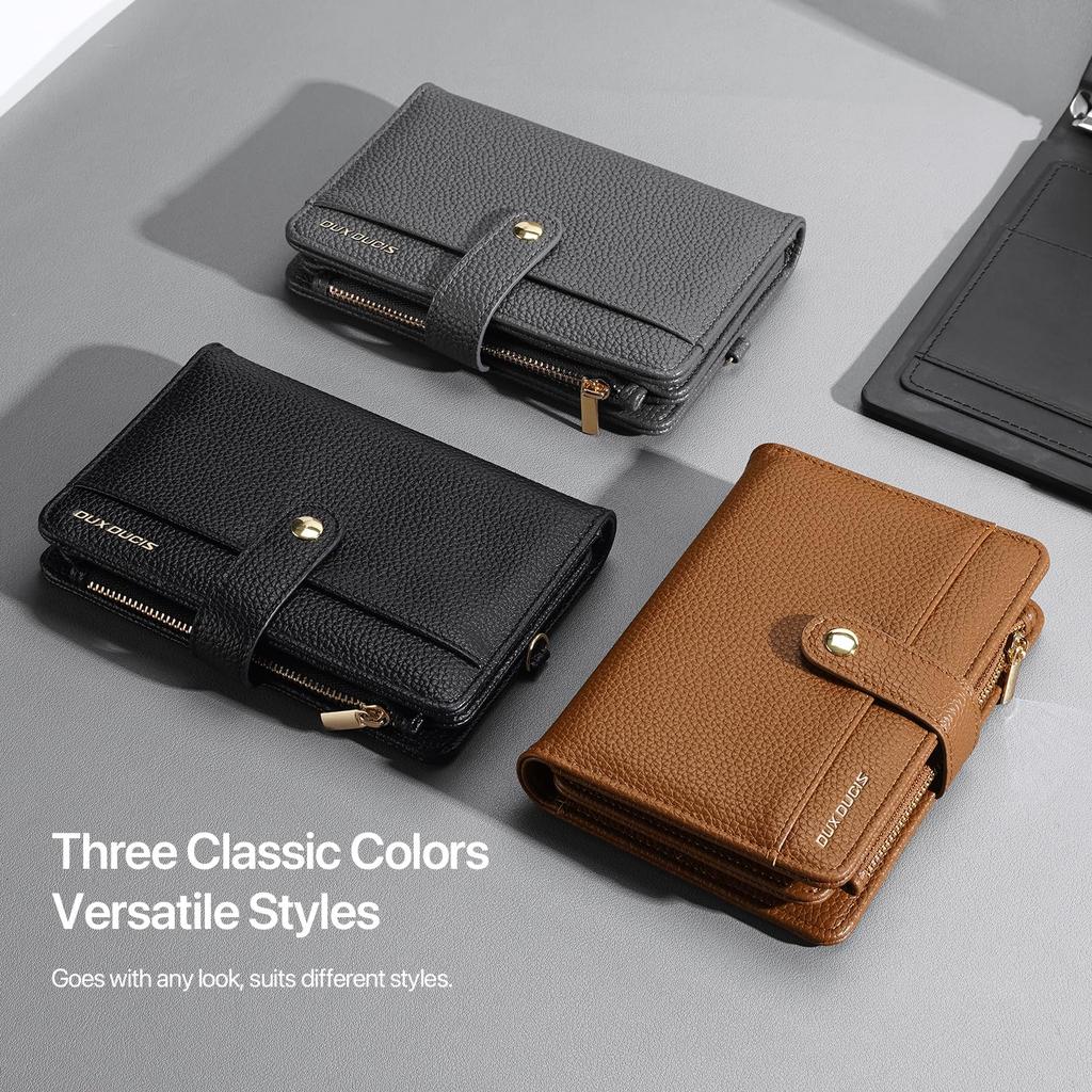 OWLGuardian Paszport Duży Składany Slim RFID AirTag Przechowywanie Paszportu Zapinana na Zamek Kieszeń na Monety Odpinana Regulowana Szyja Idealny na Zagraniczne Podróże Służbowe i