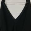 YOKOCHAN YCP-121-093 Black V-neck Petal Jumpsuit Suit Setup 36 blackUsed