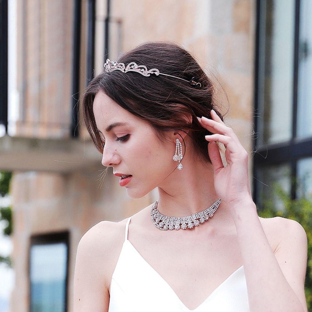 Stage Shiny Exquisite Women Luxury Tiara Rhinestone Diadem Princess Baroque Crown Bridal Jewelry