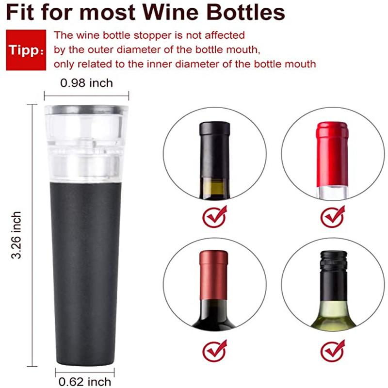 Silicone Bottle Stoppers with Built-in Vacuum Wine Saver Pump Food-safe Silicone Caps Vacuum Wine Stopper