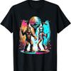 Funny Bigfoot & Alien Disco Dance Retro 70s Hippie Party T-Shirt