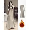Lazy Temperament Long Skirt Slim Bottoming Thick Atmosphere Knitted Sweater Dress Women Autumn and Winter