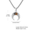 Vintage Moon Necklace for Men,Healing Natural Stone Stainless Steel Pendant Necklace,Stylish Christmas Jewelry Gift