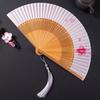Folding Fan with Narrow Edges In Ancient Style, New Chinese Style Portable Summer Hollow-Out Fan for Women, Suitable for Hanfu and Dance