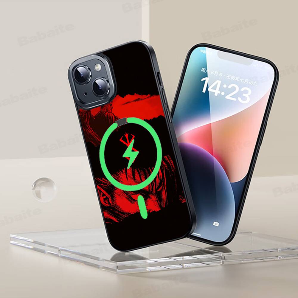 Anime Berserk Phone Case Magnetic Case For IPhone 16 14 13 12 11 15 Pro Max Plus For Magsafe Wireless Charge Cover