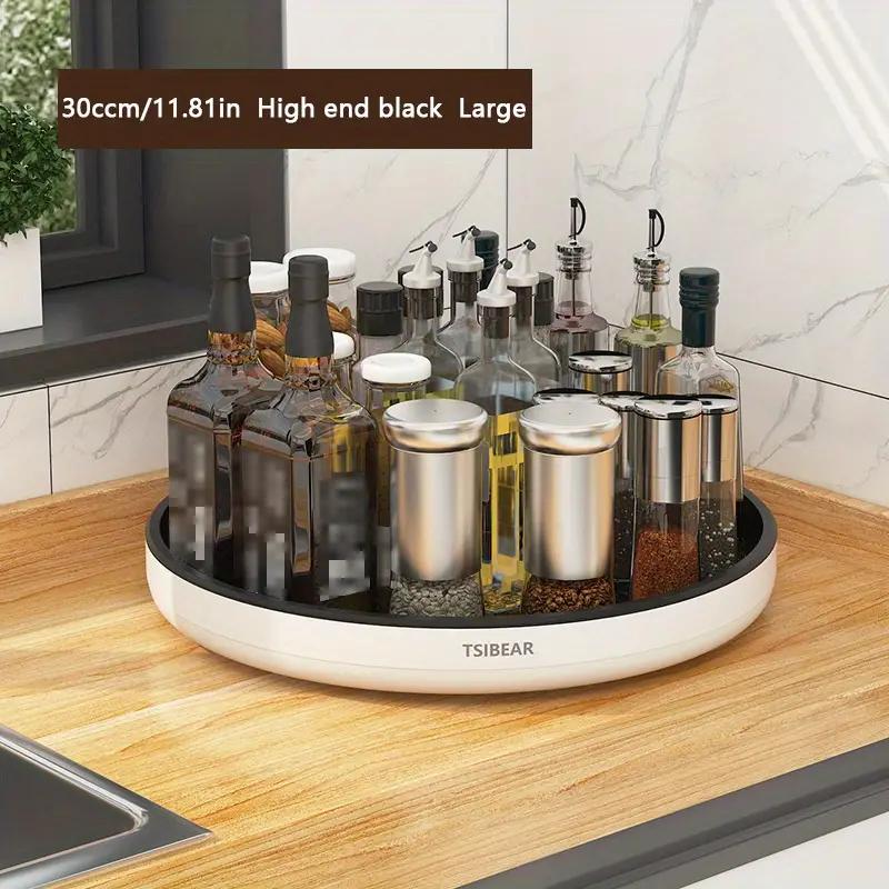 

Многофункциональная вращающаяся тарелка, тарелка для специй, подставка для хранения специй, стеллаж для хранения, подставка для специй, кухонные аксессуары для хранения 30cm чёрный