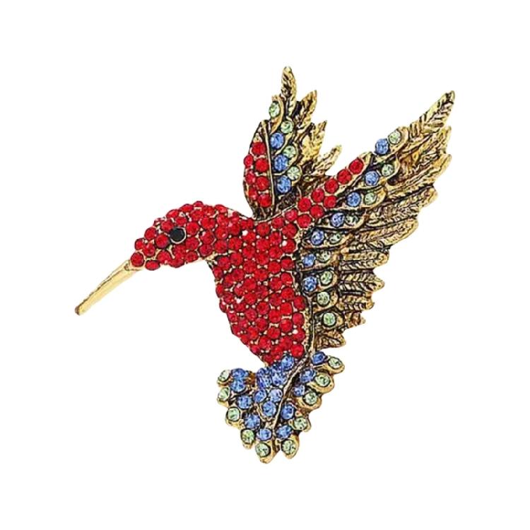 Delicate Rhinestones Encrusted Hummingbird Brooch Portable Accessory for Adding Elegant to Any Outfits or Occasion