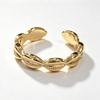 Environmentally Friendly Brass Gold Opening Twist Ring, Simple Japanese and Korean Versatile Fashion Adjustable Size Jewelry