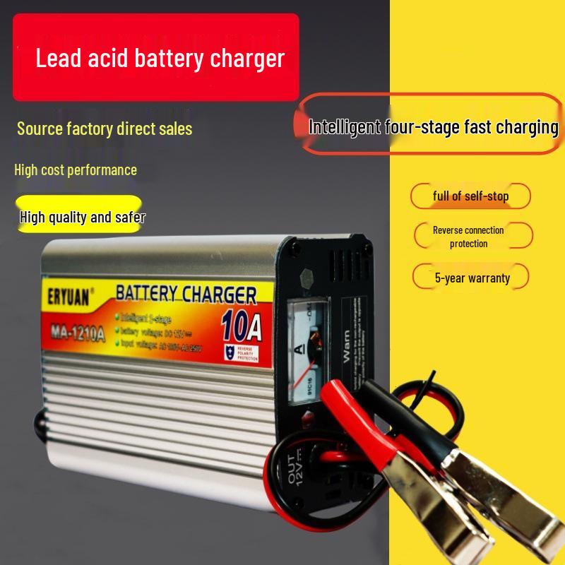 12V 30A Lead-Acid & 14.6V 20A LiFePO4 Battery Charger, Anti-Reverse Protection, Auto Stop.