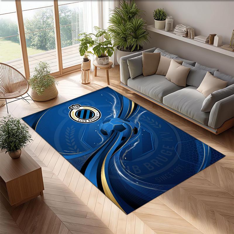 Club Brugge FC Soccer Football Pattern Soft Area Rug Non Slip Indoor Floor Carpet Sports Decor Mat for Bedroom