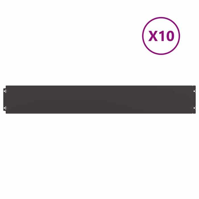 VidaXL Lawn Edging 10 Pcs Black 15x103 Cm Cold-rolled Steel, Garden Edging, Garden Bed Edging, Edging 860142