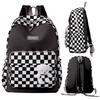 Youth School Backpack Checkered Black [Backpack3]