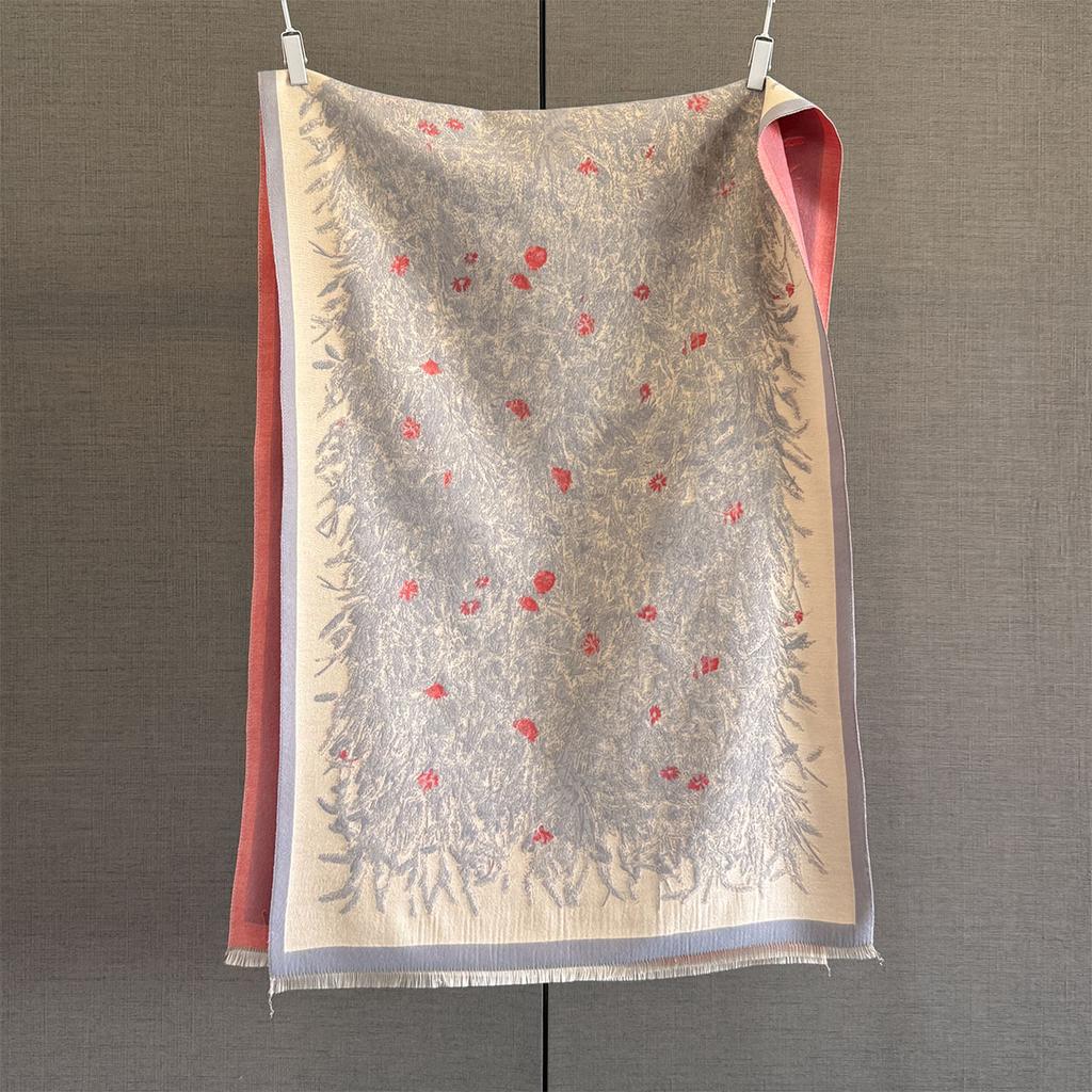 New imitation cashmere jacquard scarf women's autumn and winter versatile air-conditioned room double-sided thickened warm scarf shawl batch