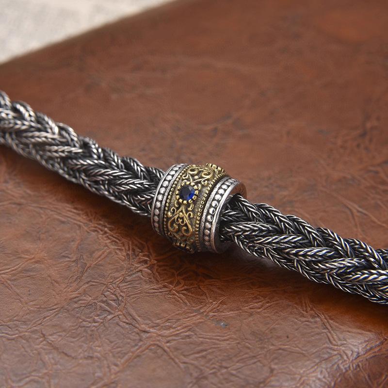 2026 Woven Foxtail Square Bracelet Width 6m Bead Men and Women Senior Couple