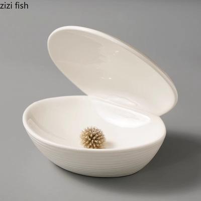 Pure White Threaded Clam Shell Ceramic Dinner Plate Restaurant Dessert Plate Salad Plate Molecular Cuisine Creative Tableware