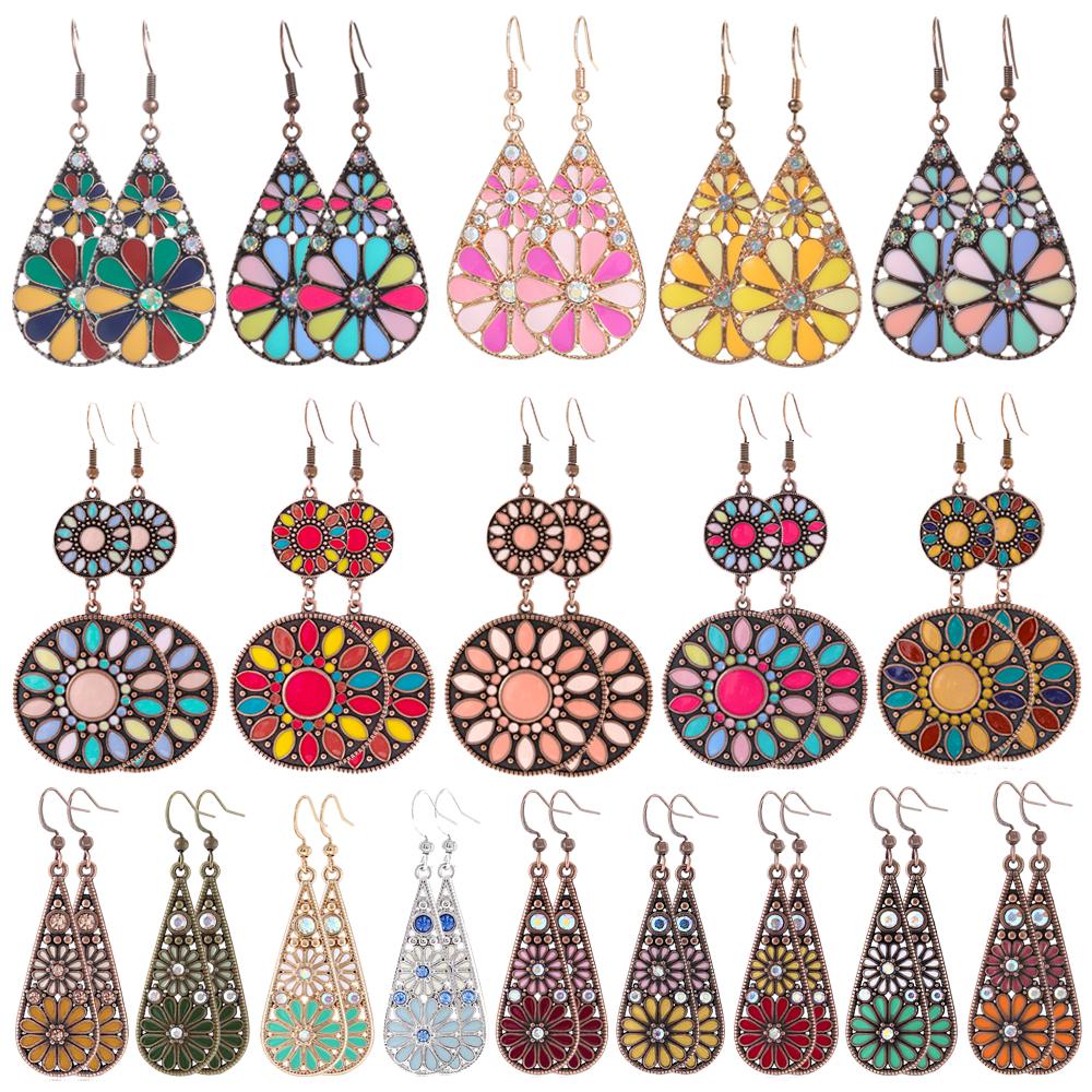 Boho Dangle Earrings for Women Geometric Multicolor Oil Drop Perfect to Match Various Outfits for Work Daily Wear Gift Versatile