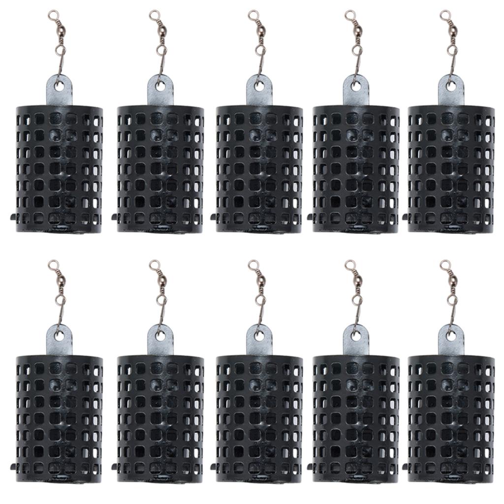 10Pcs Fishing  Baits Iron Cage Feeders Basket Trap Lure Holder Replacement Fishing Tackle Cage Fishing Accessory