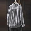Women Long Sleeve Cotton Shirt Arrival Autumn Vintage Style Lace Stand Collar Loose Female Casual Shirts