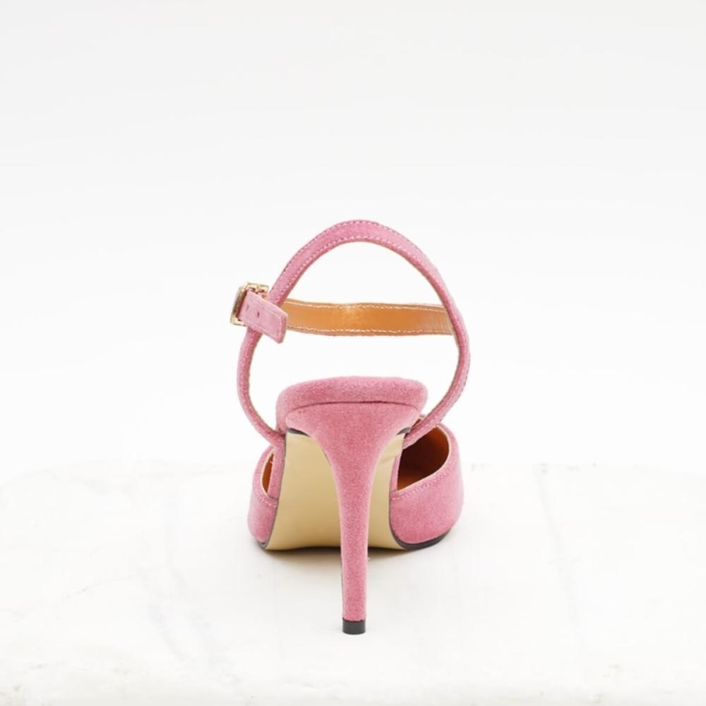 Women's Fashion Genuine Suede Pink Women's Heeled Shoes