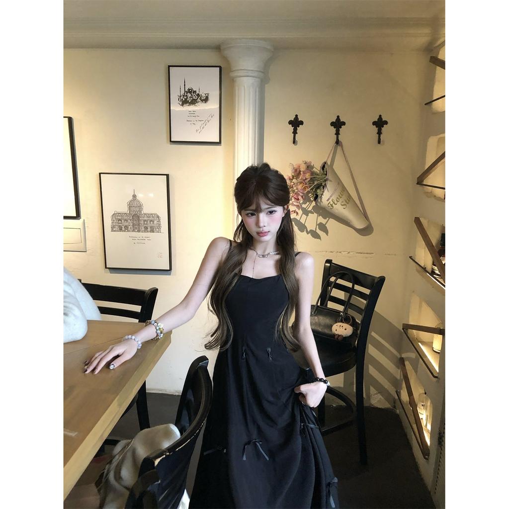 French Sweet Girl Style Bow Suspender Dress Women's Spring Slim Fit Slim Skirt Short Skirt