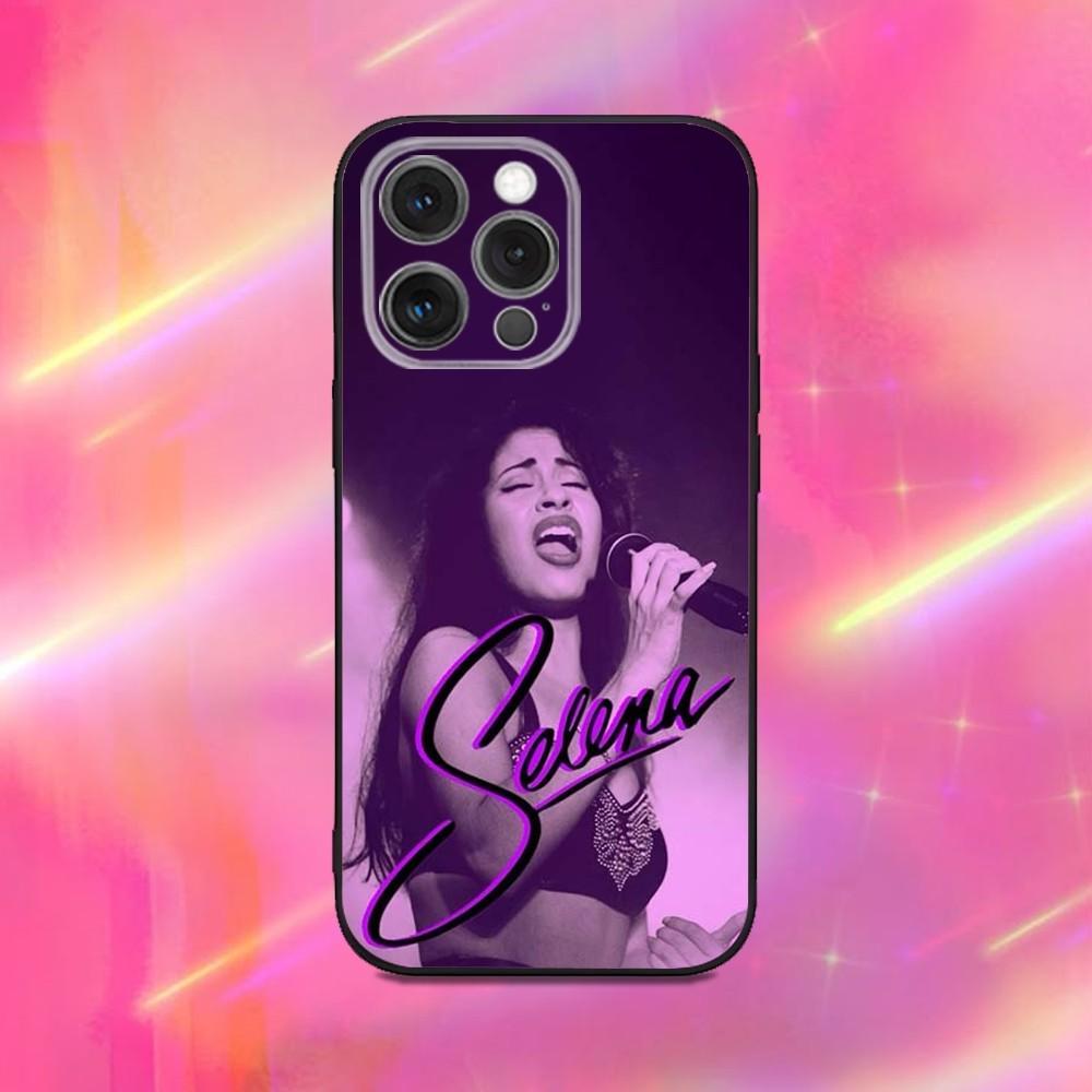S-Selena Quintanilla Phone Case For iPhone 16,15,14,13,12,11,Pro,Max,Plus,X,XS,XR,SE,8,7,Mini,Soft Silicone Black Case