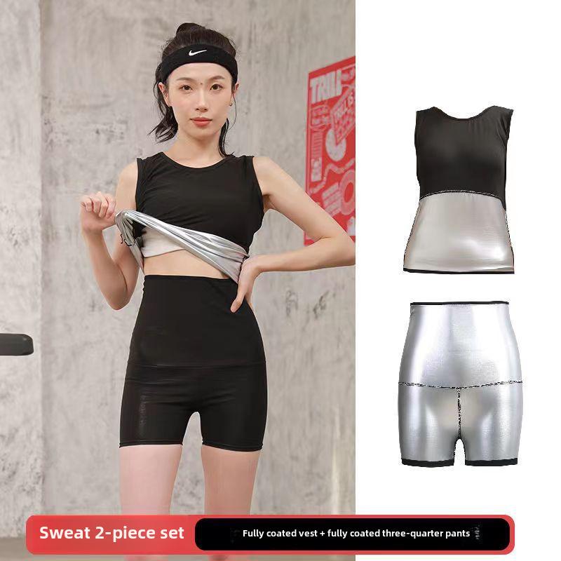 Women's Full-Coated Sweat Suit: Vest & Top Sports Set for Running and Fitness - Large Size