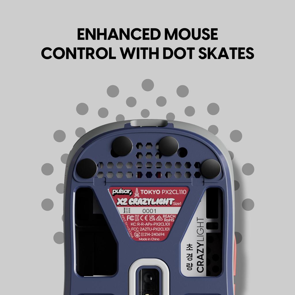 Pulsar Gaming Gears X2 CrazyLight Tokyo Edition Wireless Gaming Mouse, Ultra-Lightweight (35g), 8K Polling Rate, 1ms, 32000 DPI, Optical Switch, XS-1