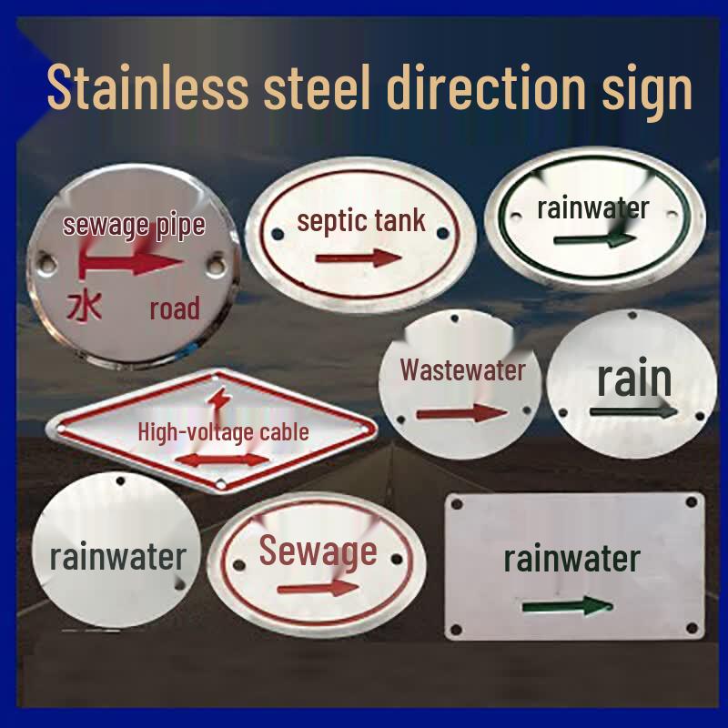 JNL Stainless Steel Pipe & Manhole Identification Signs