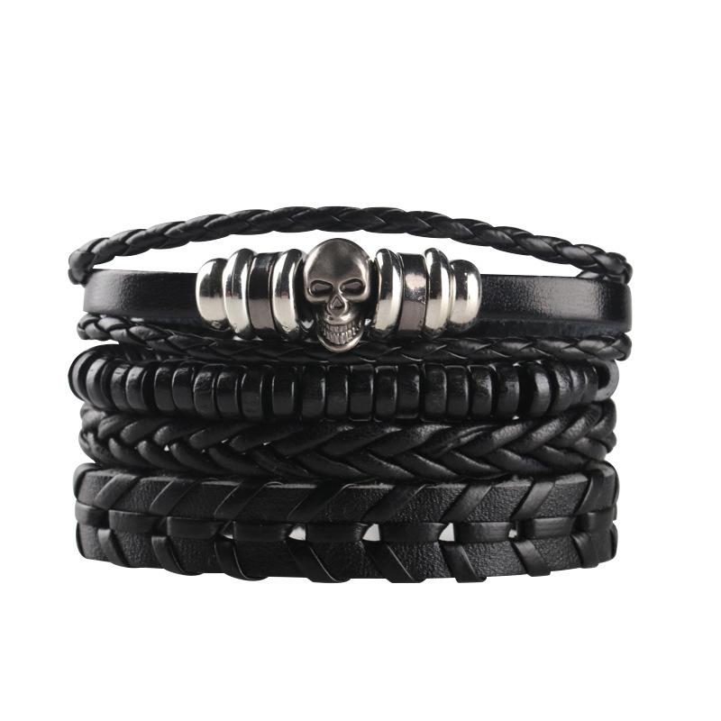 Men's Retro Multi-Layer Handmade Leather Bracelet Set