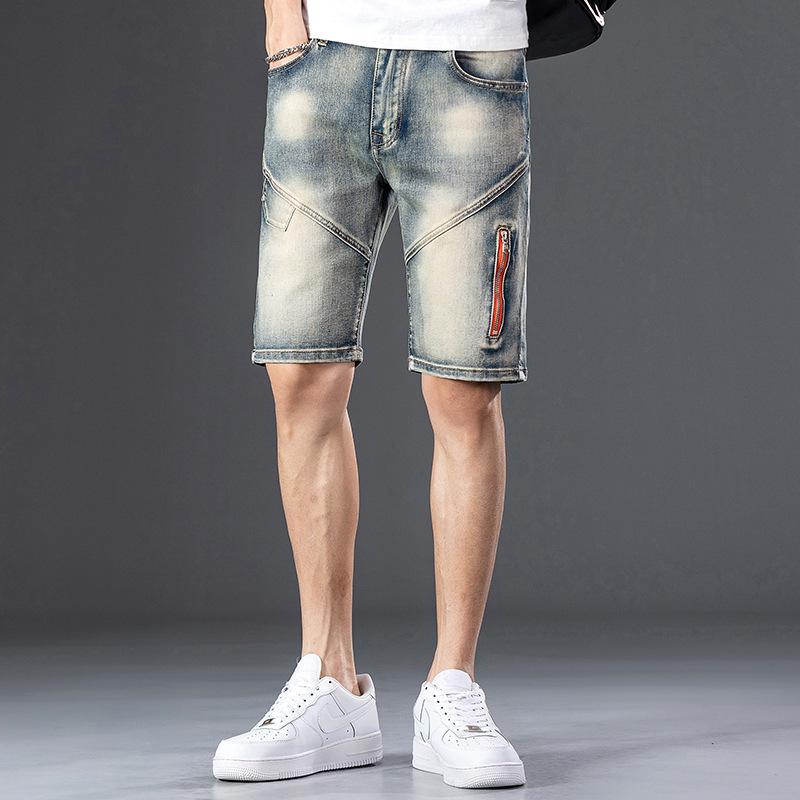 

Мужские джинсовые шорты в европейском стиле в стиле ретро с вышитой нашивкой 28