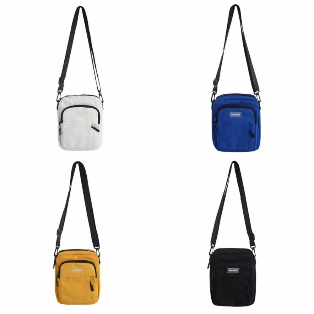 Square Canvas Crossbody Bag Nylon Sports Phone Bag Casual Men's Shoulder Bag Male