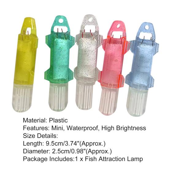 Glasfaserlicht Wasserdicht Batteriebetrieben Tragbar Hohe Helligkeit Tauchfähig Fischattraktion Mini Mehrfarbig Unterwasser LED Fischattraktion