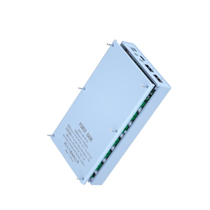 6x18650 Battery Storage Box PD Quick Charge Power Bank Case Support Wireless Charging/Quick Charging Functions
