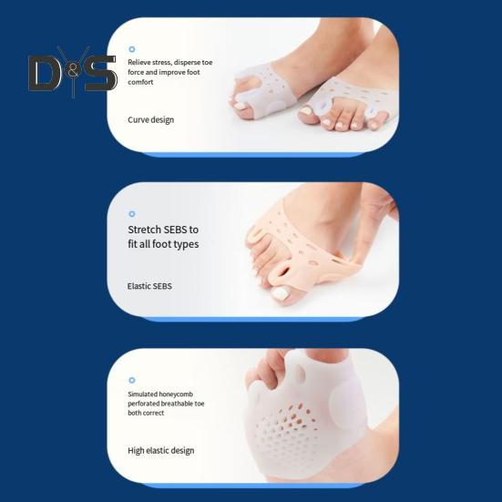 1 Paar Zehentrenner, ergonomisch, atmungsaktiv, Belüftung, Silikon-Zehenabstandshalter, atmungsaktiv, kühlende Zehendichtung