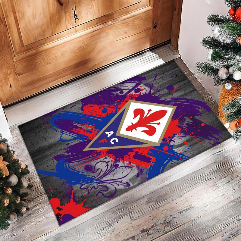 Fiorentina FC Soccer Football Pattern Soft Area Rug Non Slip Indoor Floor Carpet Sports Decor Mat for Bedroom
